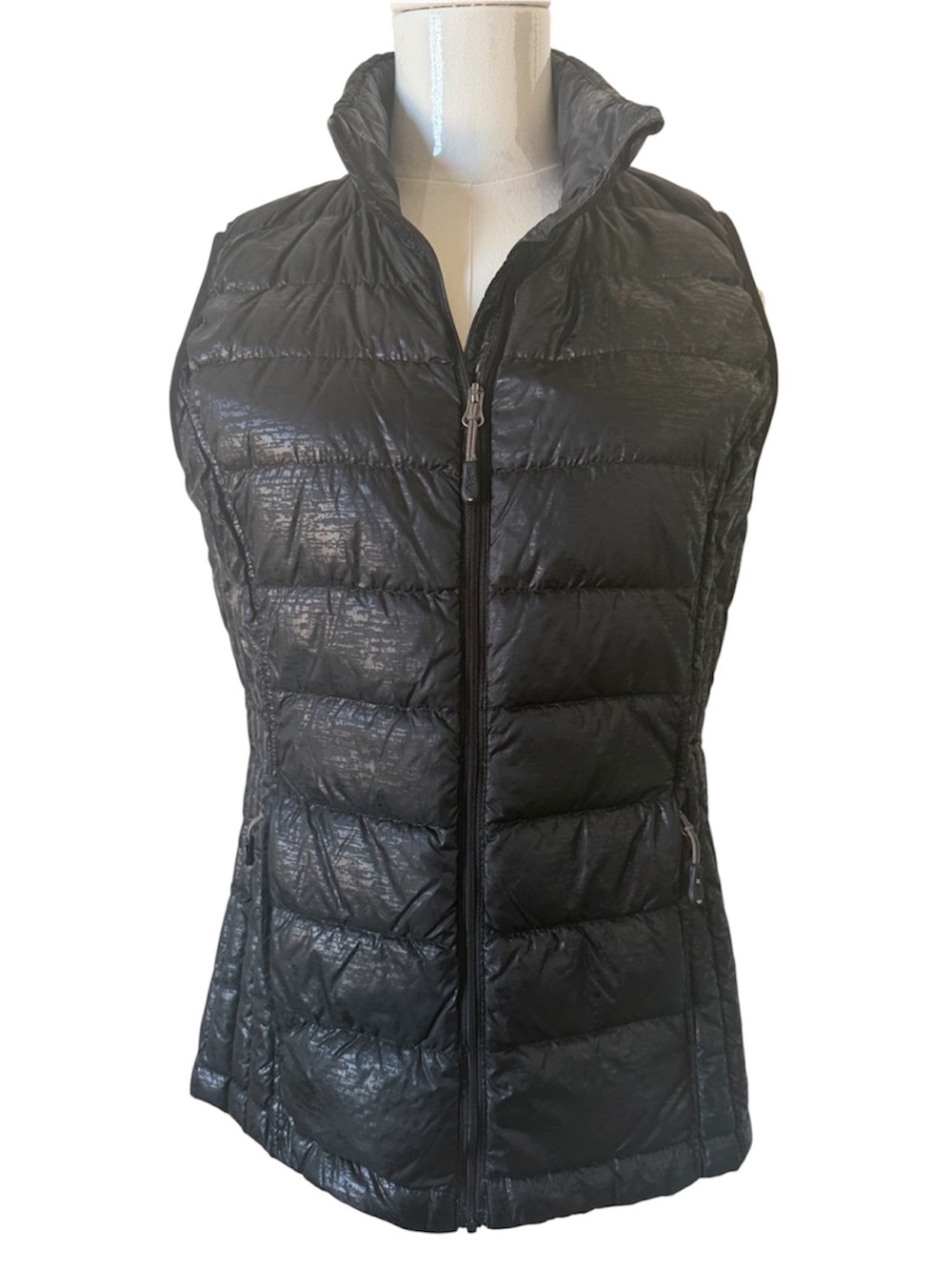 32 Degrees Heat Ultra Light Black Quilted Packable Down Puffer Vest Size M